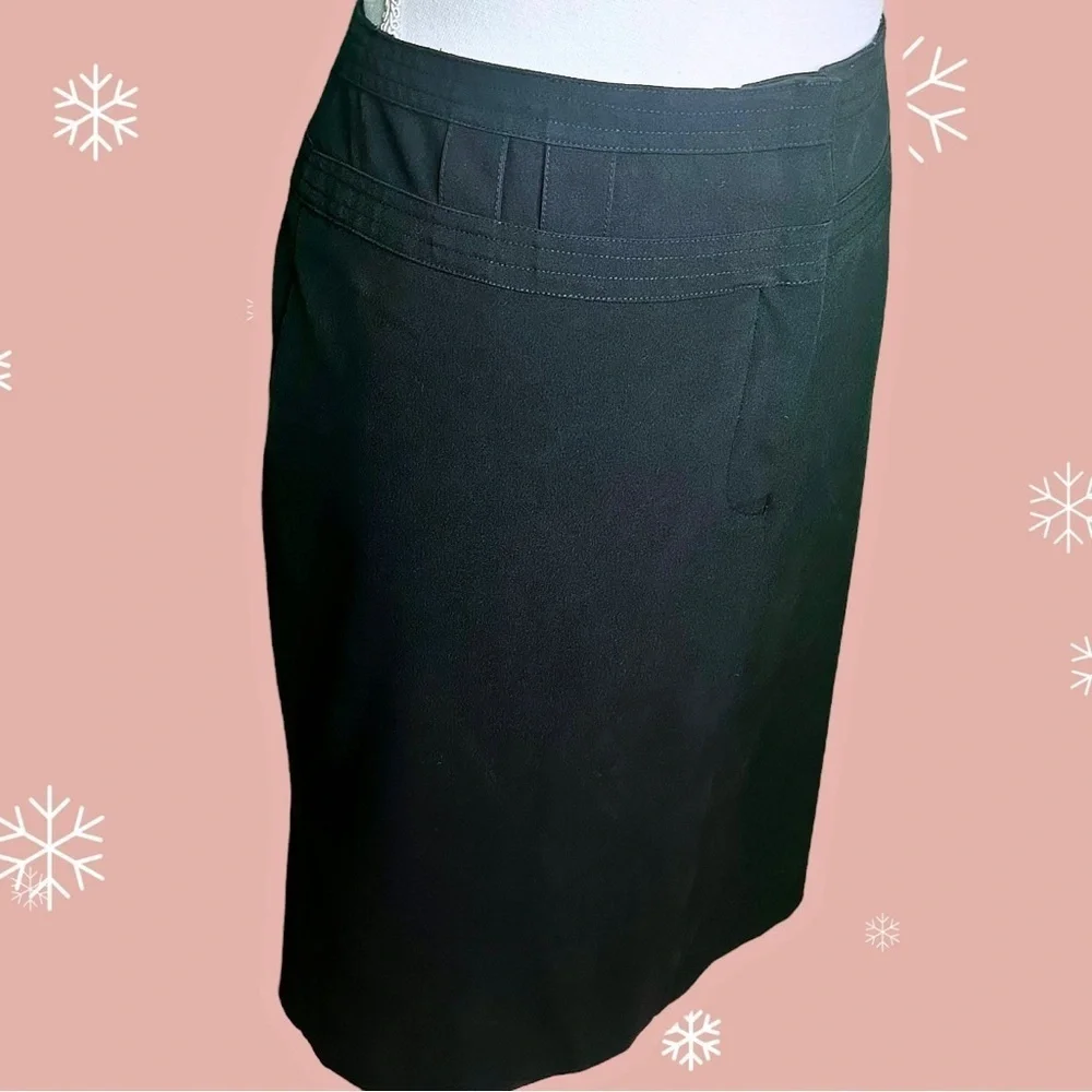 Sandro Sportswear Black Midi Pencil Skirt With Zip Fly & Belt Loops Size 12